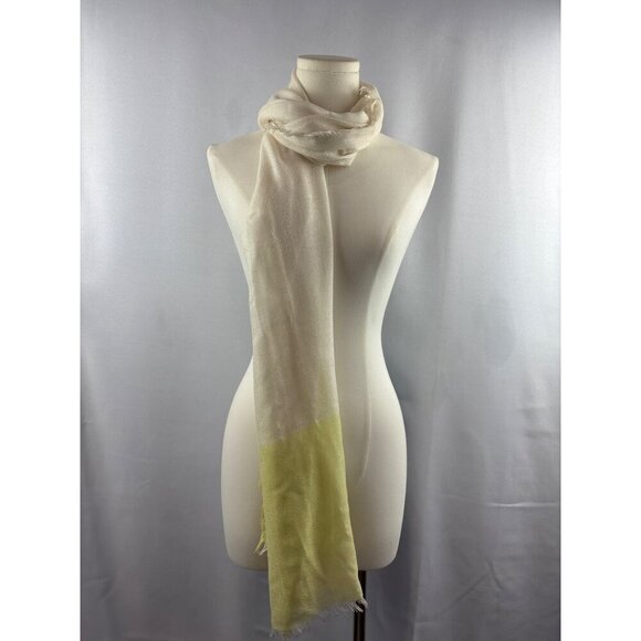 Colorblock Soft Cashmere-Blend Scarf With Fringe Edges - Picture 3 of 5